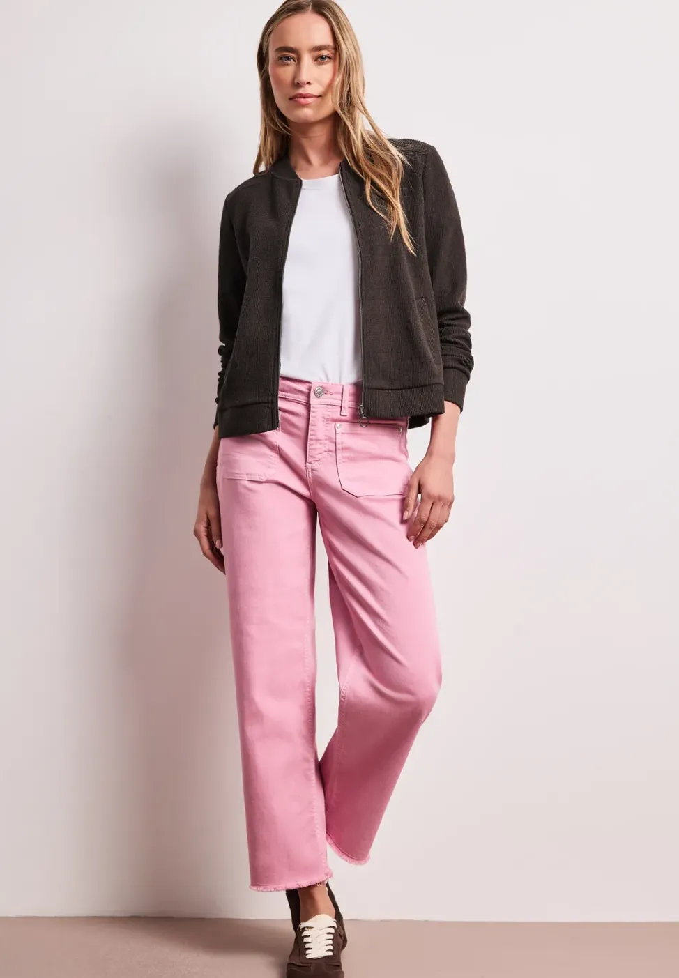 Blouson avec fermeture éclair et structure