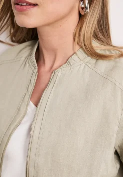 Blouson avec ourlet froncé et fermeture éclair