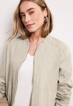 Blouson avec ourlet froncé et fermeture éclair