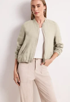Blouson avec ourlet froncé et fermeture éclair