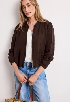 Blouson avec ourlet froncé et fermeture éclair