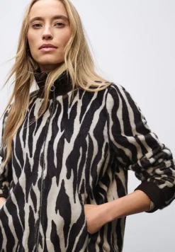 Blouson en fausse fourrure zébrée