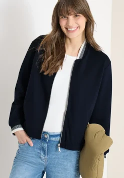 Blouson en jersey avec détails en contraste de boutons