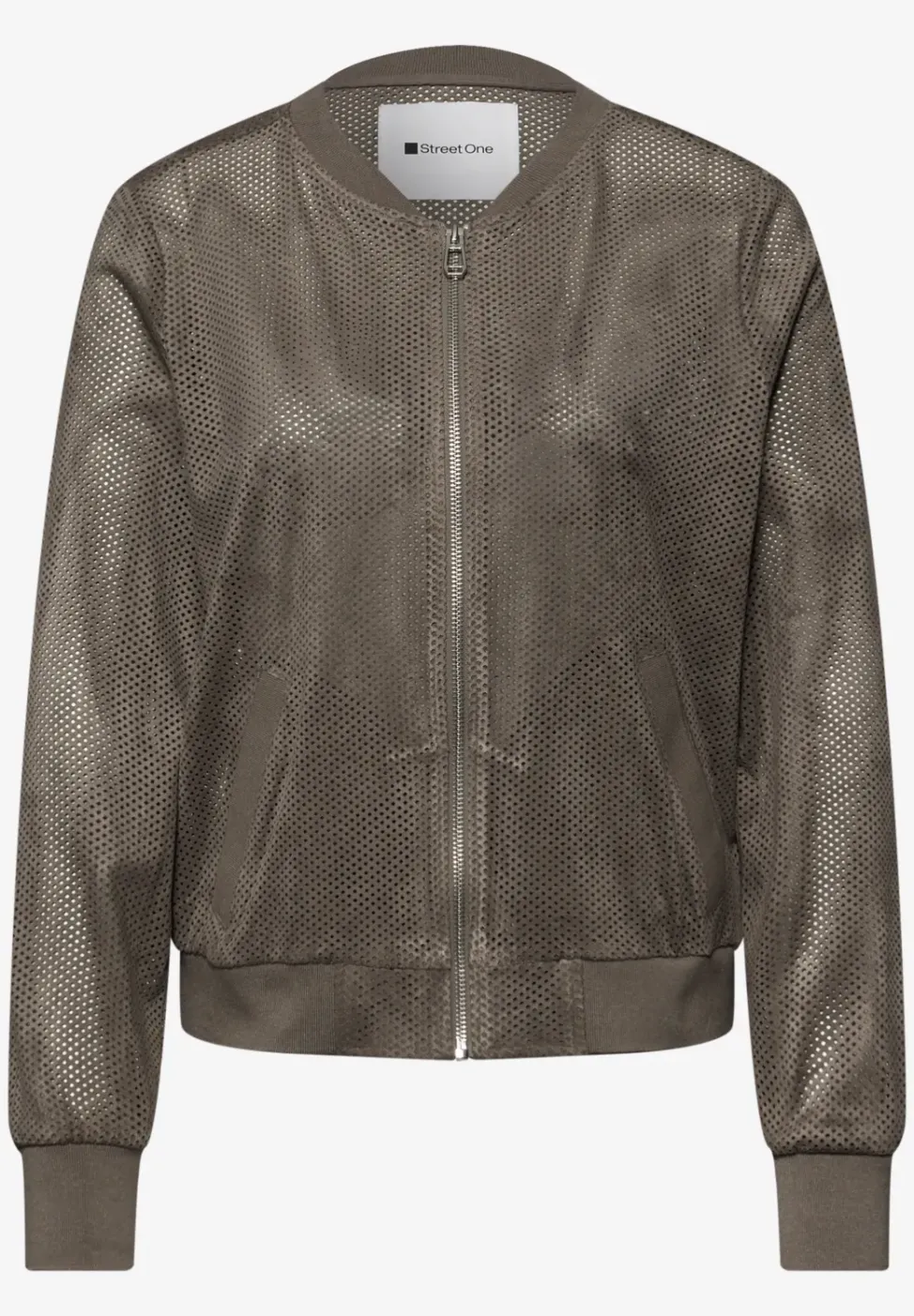 Blouson en maille velours avec fermeture éclair