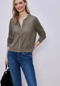 Blouson en maille velours avec fermeture éclair