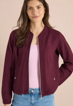 Blouson en seersucker à fermeture zip