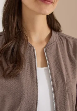 Blouson en seersucker à fermeture zip