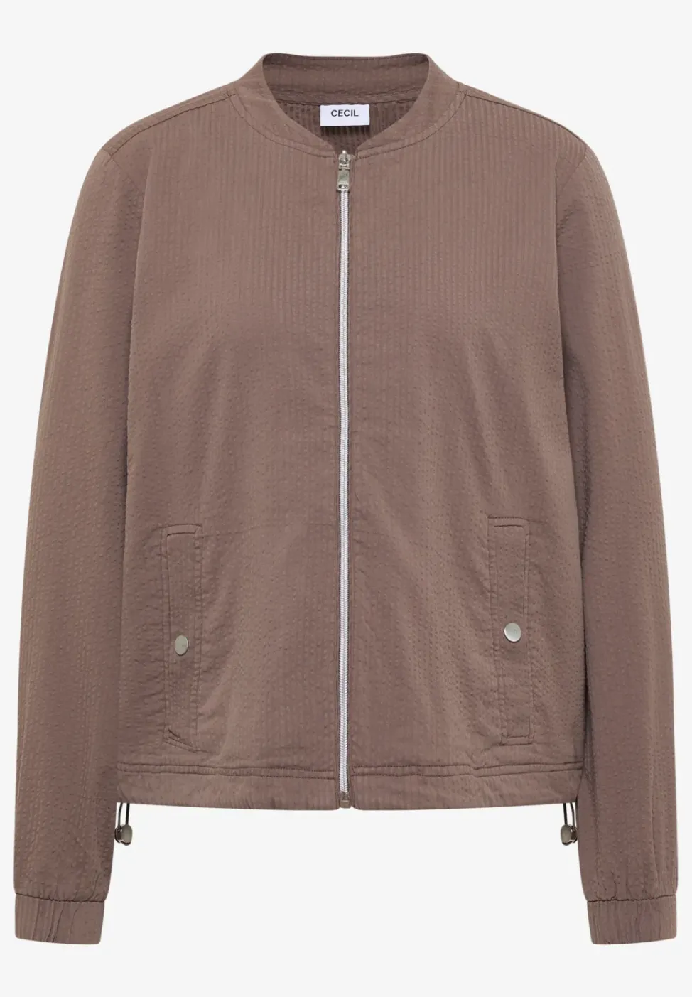 Blouson en seersucker à fermeture zip