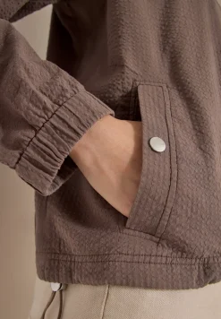 Blouson en seersucker à fermeture zip
