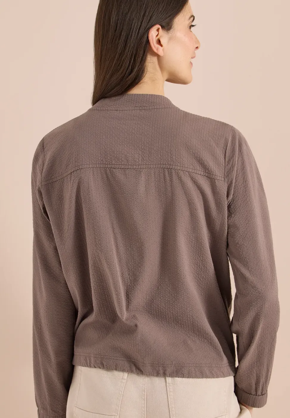 Blouson en seersucker à fermeture zip