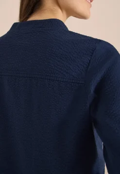Blouson en seersucker à fermeture zip
