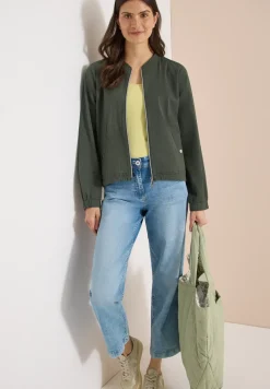 Blouson en seersucker à fermeture zip