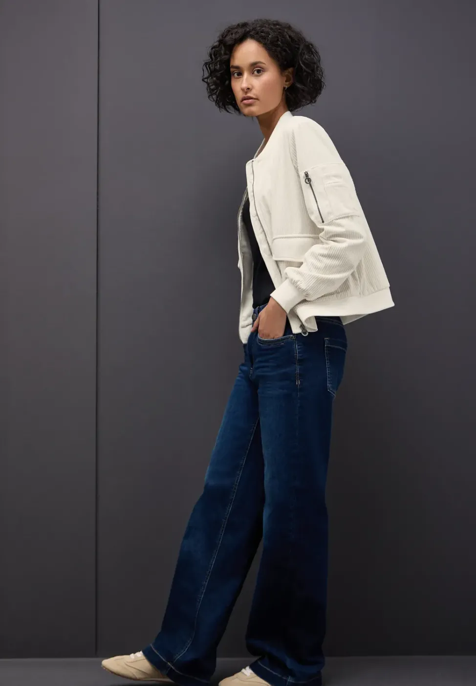 Blouson en velours côtelé doux