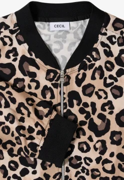 Blouson léger avec fermeture zip et imprimé léopard