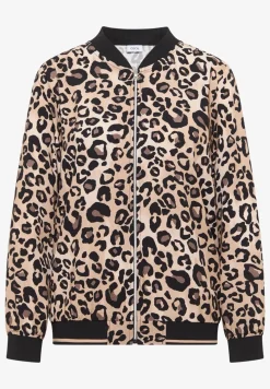 Blouson léger avec fermeture zip et imprimé léopard