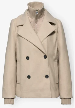 Caban aspect laine avec gilet amovible