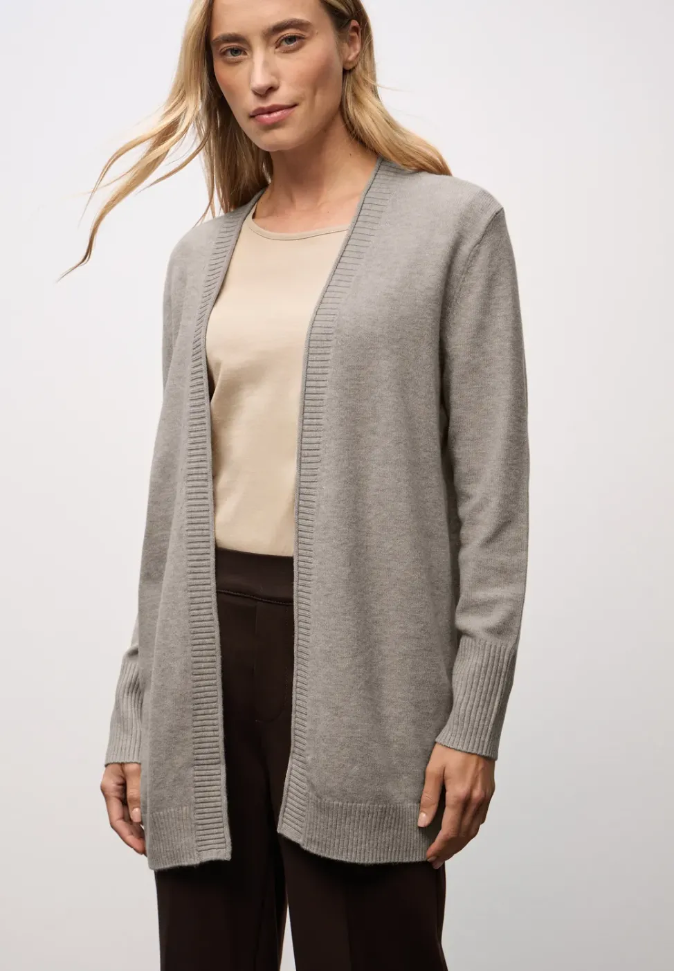 Cardigan avec bord roulé