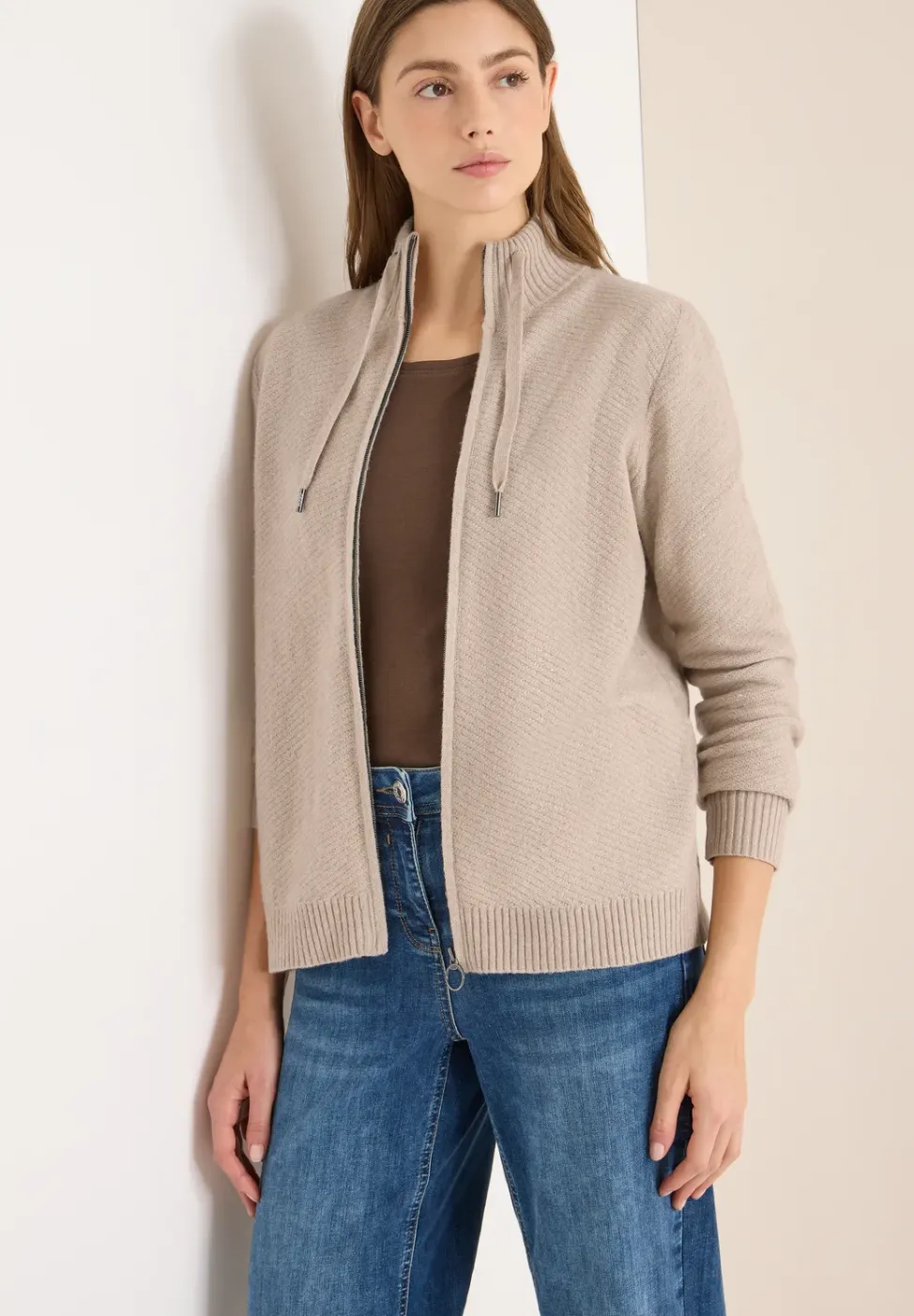 Cardigan avec col montant