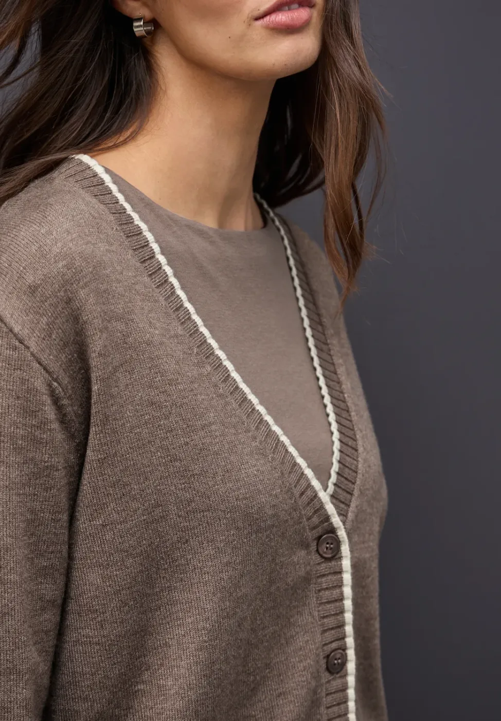 Cardigan avec détails contrastés
