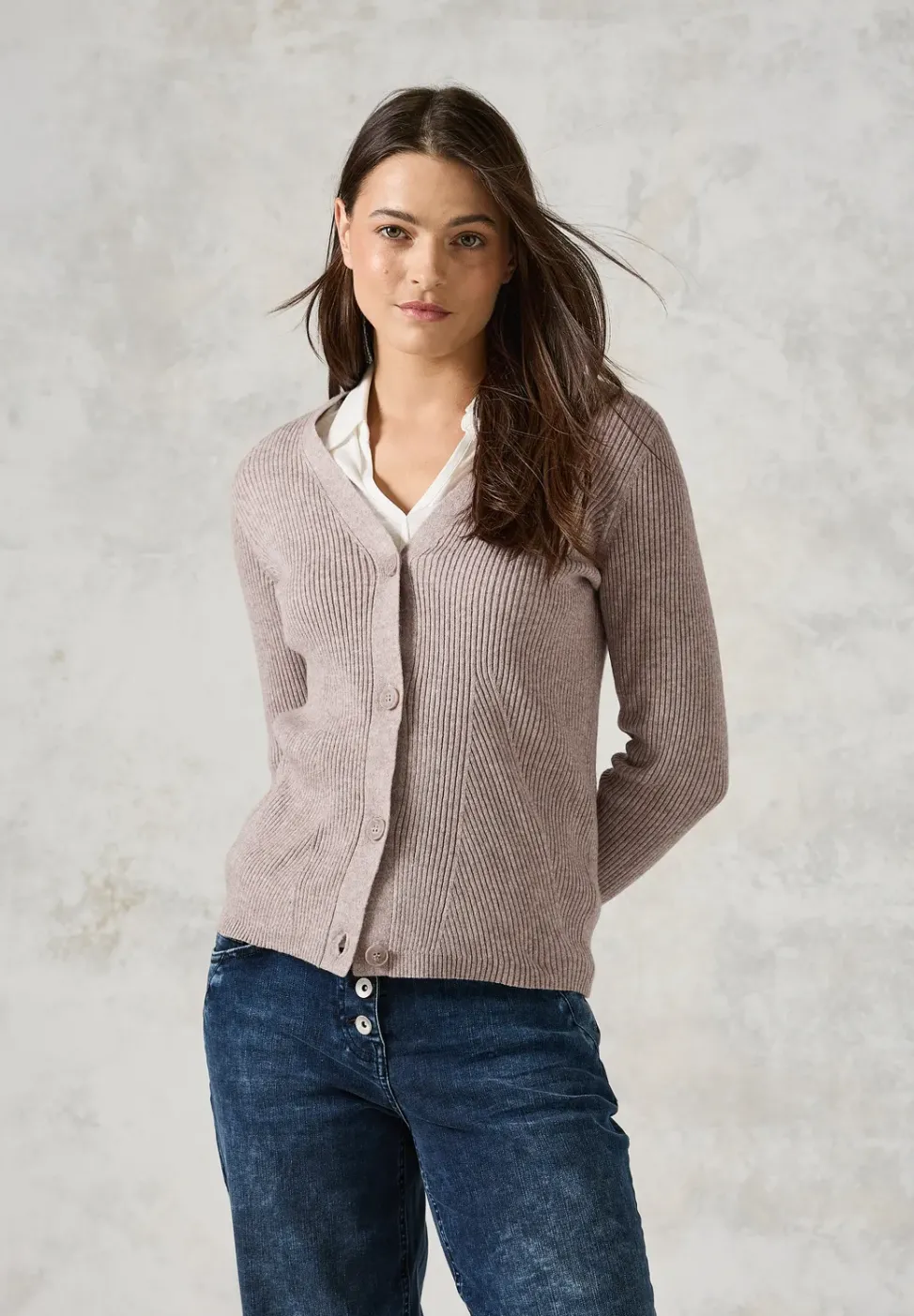 Cardigan avec structure côtelée