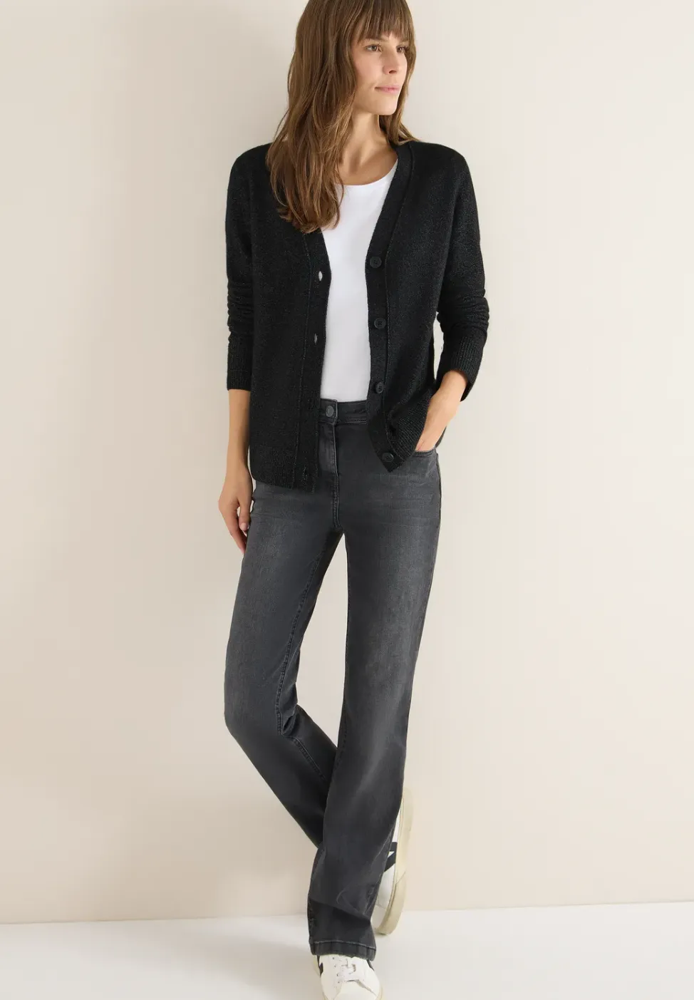 Cardigan doux à col en V