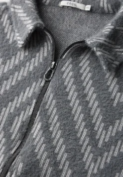 Cardigan en fil de plume avec imprimé