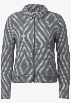Cardigan en fil de plume avec imprimé