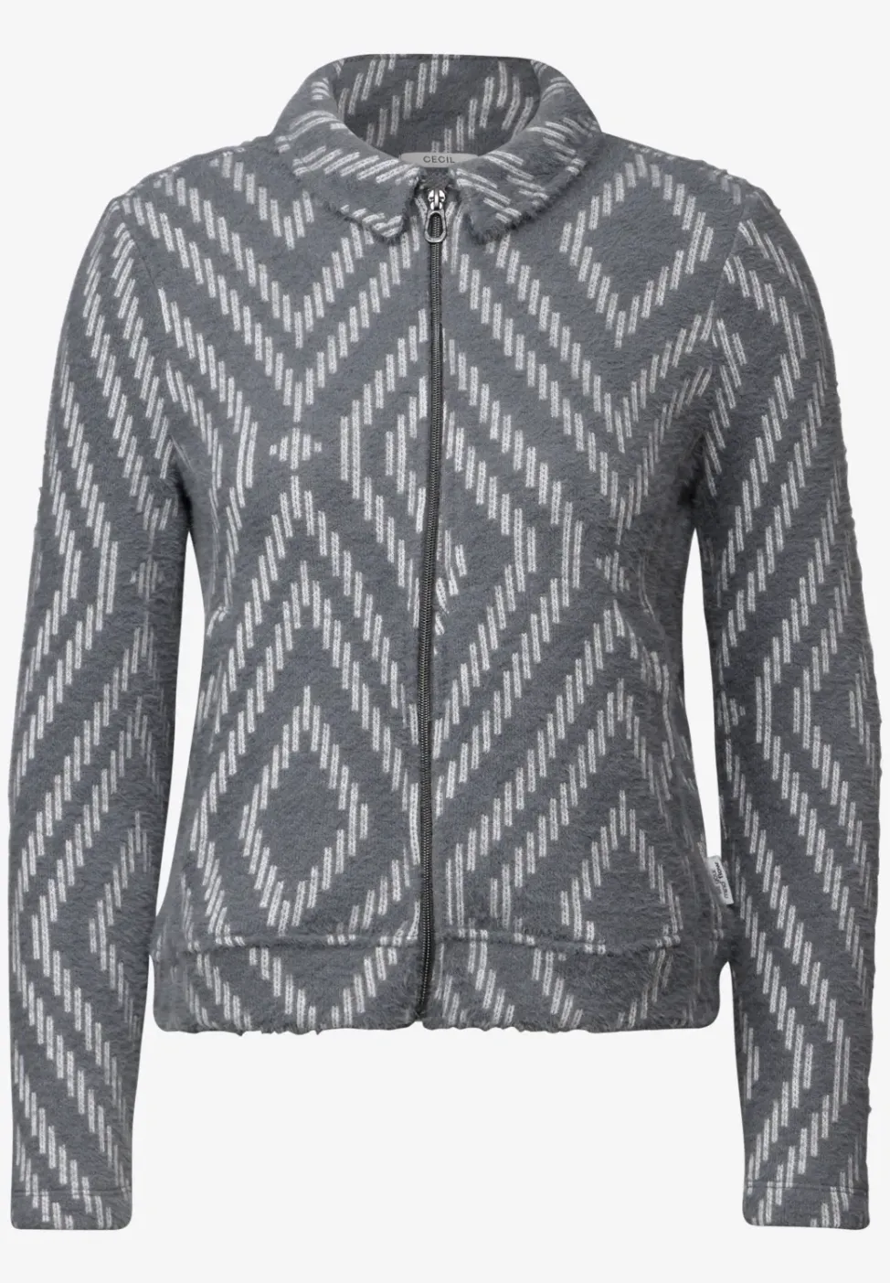 Cardigan en fil de plume avec imprimé
