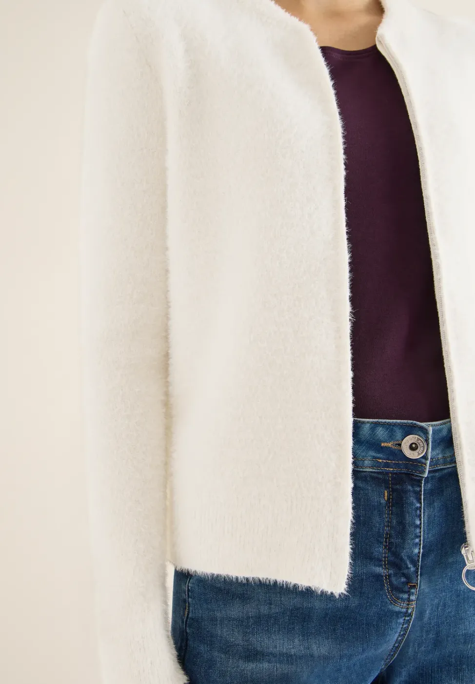 Cardigan jacquard avec fermeture éclair