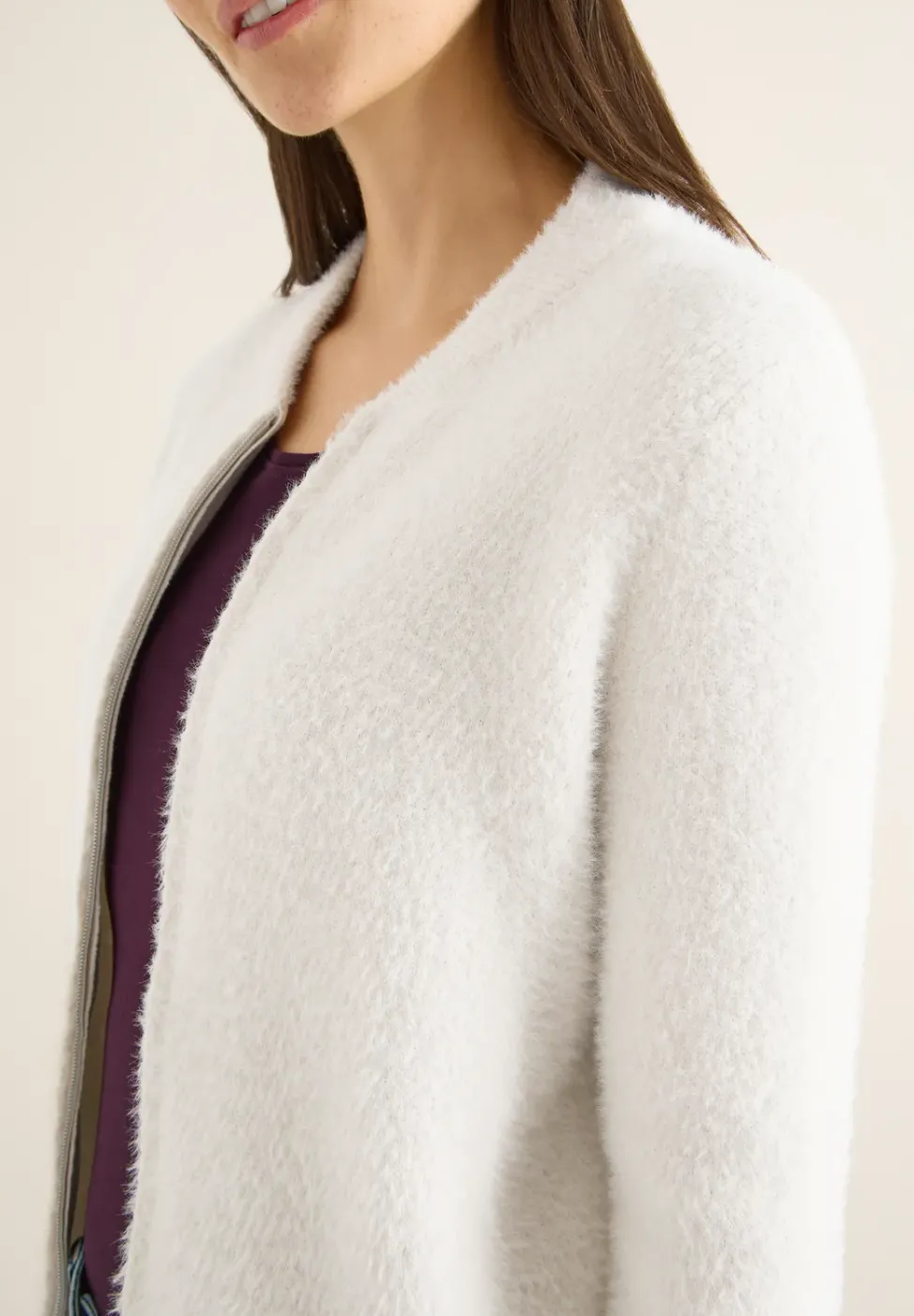 Cardigan jacquard avec fermeture éclair