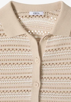 Cardigan à manches courtes avec col polo