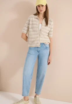 Cardigan à manches courtes avec col polo