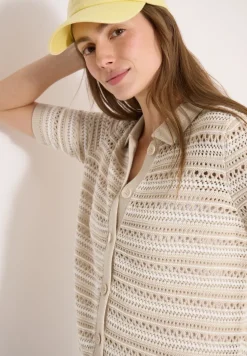 Cardigan à manches courtes avec col polo