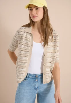 Cardigan à manches courtes avec col polo