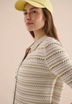 Cardigan à manches courtes avec col polo