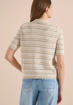 Cardigan à manches courtes avec col polo