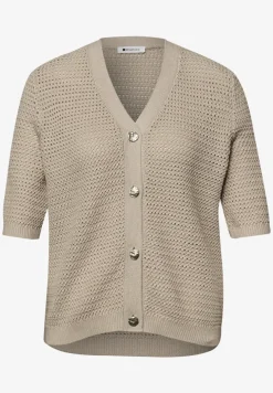 Cardigan à manches courtes avec col en V et structure
