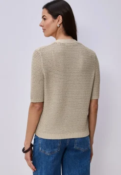 Cardigan à manches courtes avec col en V et structure
