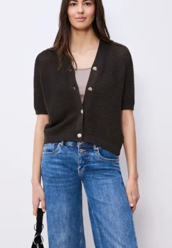 Cardigan à manches courtes avec col en V et structure