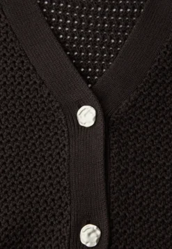 Cardigan à manches courtes avec col en V et structure