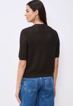 Cardigan à manches courtes avec col en V et structure