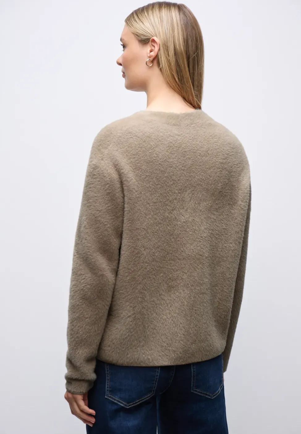 Cardigan ouvert en fil de plume