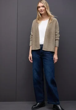 Cardigan ouvert en fil de plume
