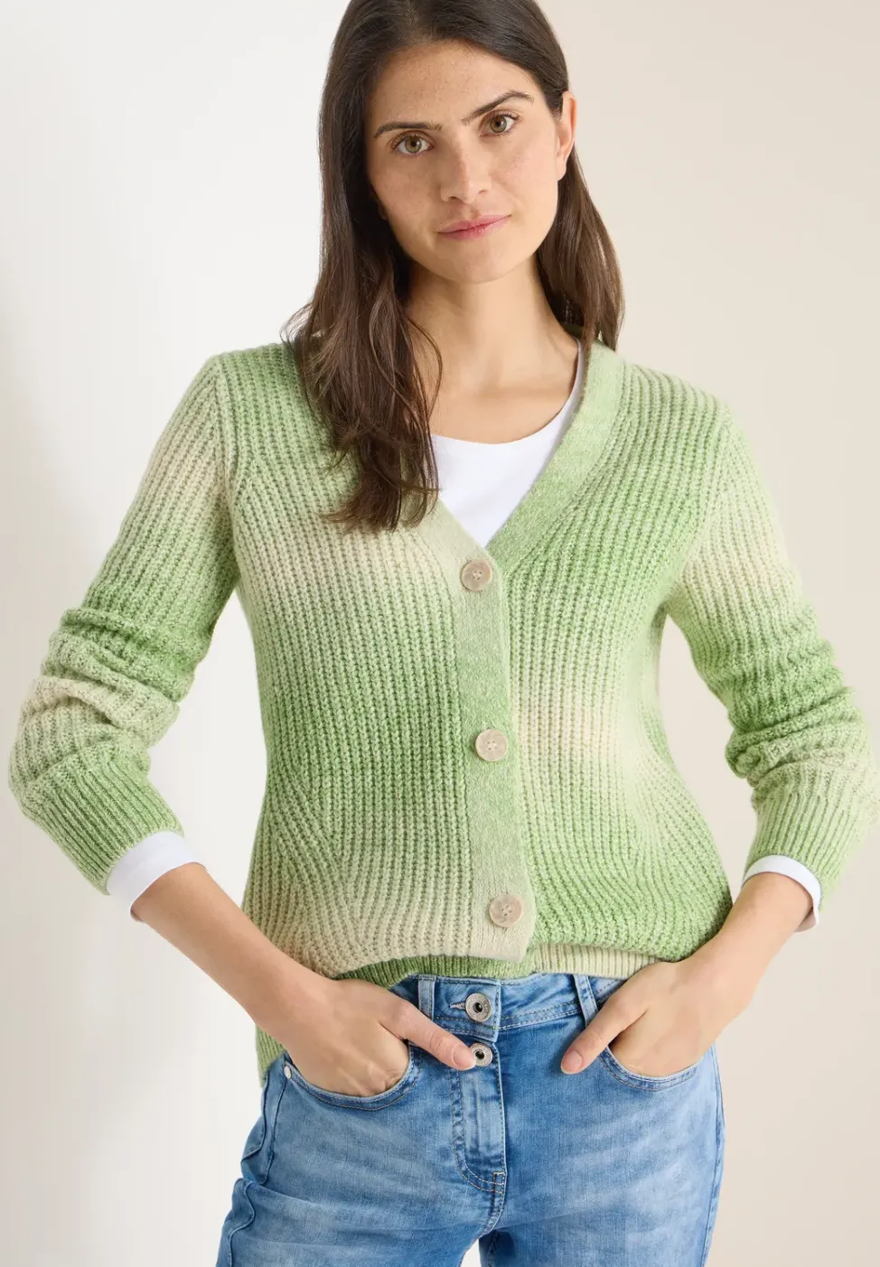 Cardigan Space Dye V-Neck