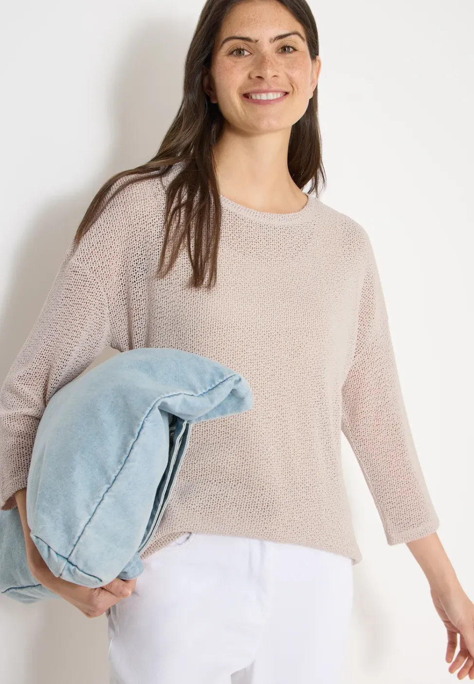 chemise à manches 3/4 en look ajouré