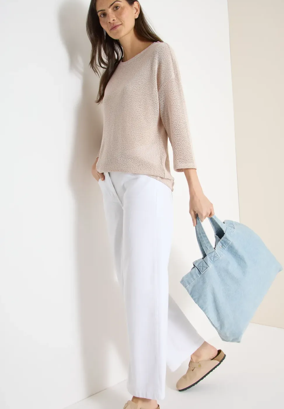 chemise à manches 3/4 en look ajouré