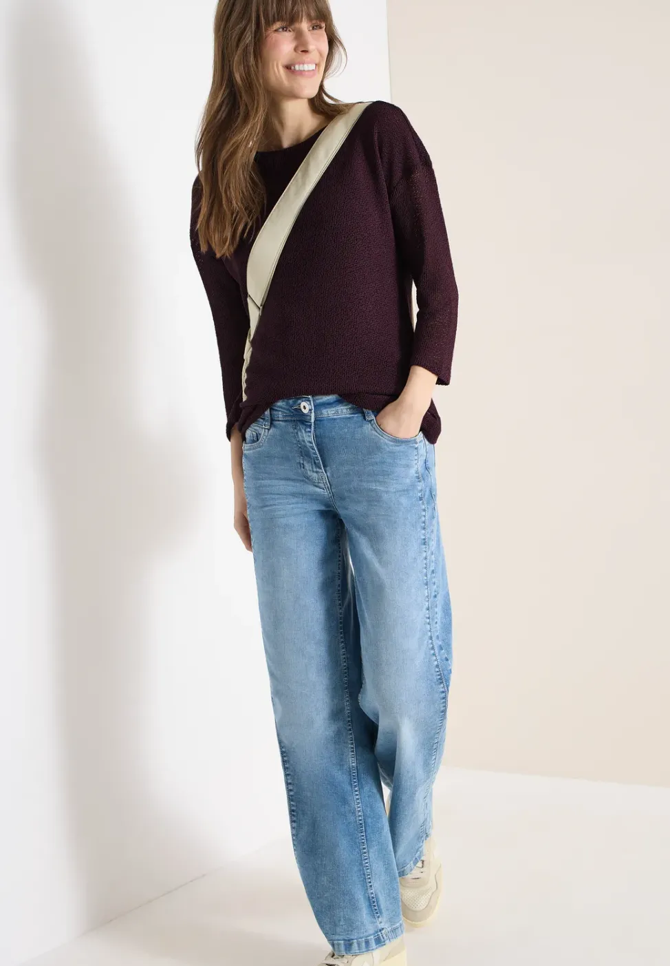 chemise à manches 3/4 en look ajouré
