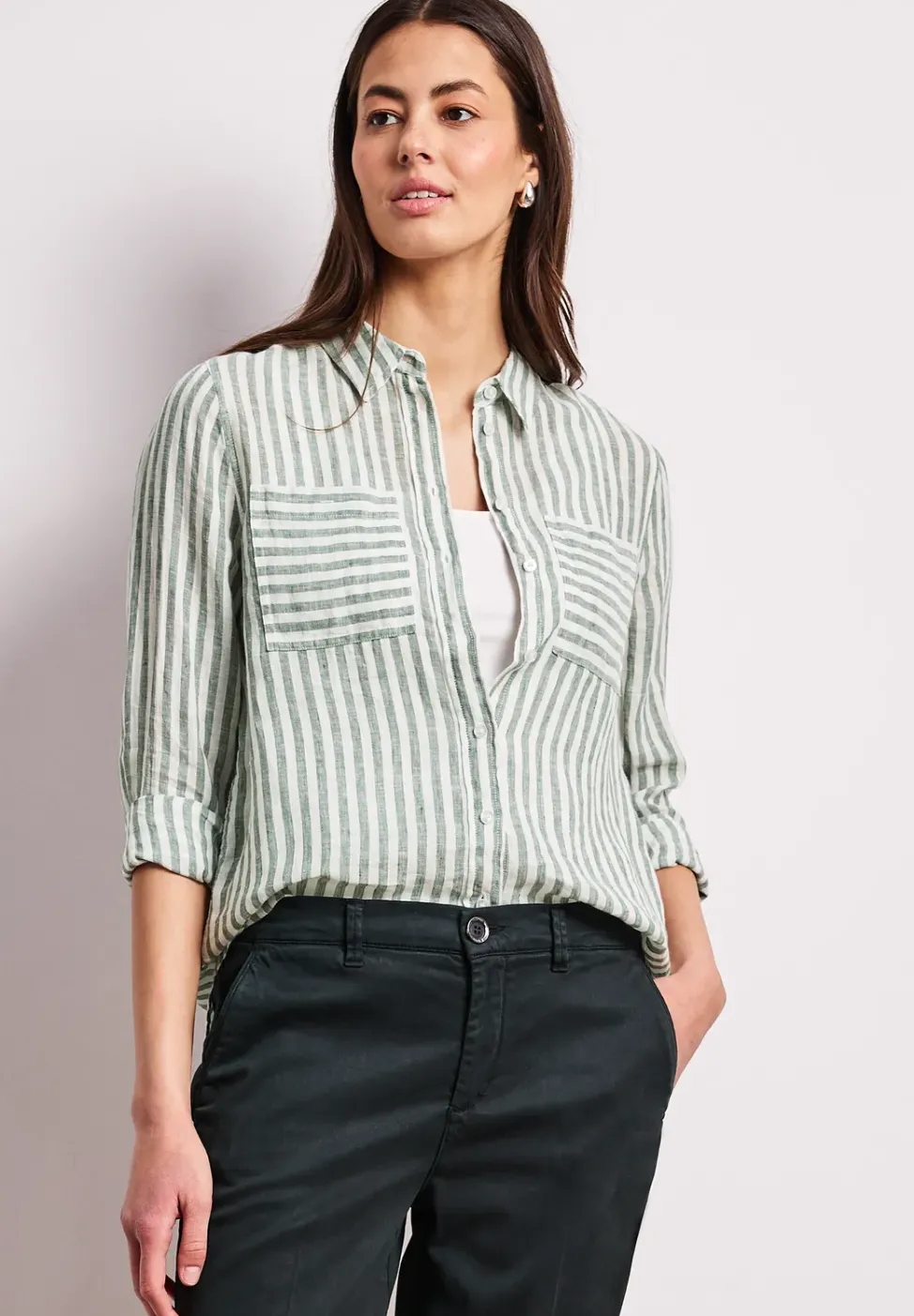 Chemise à manches longues en lin