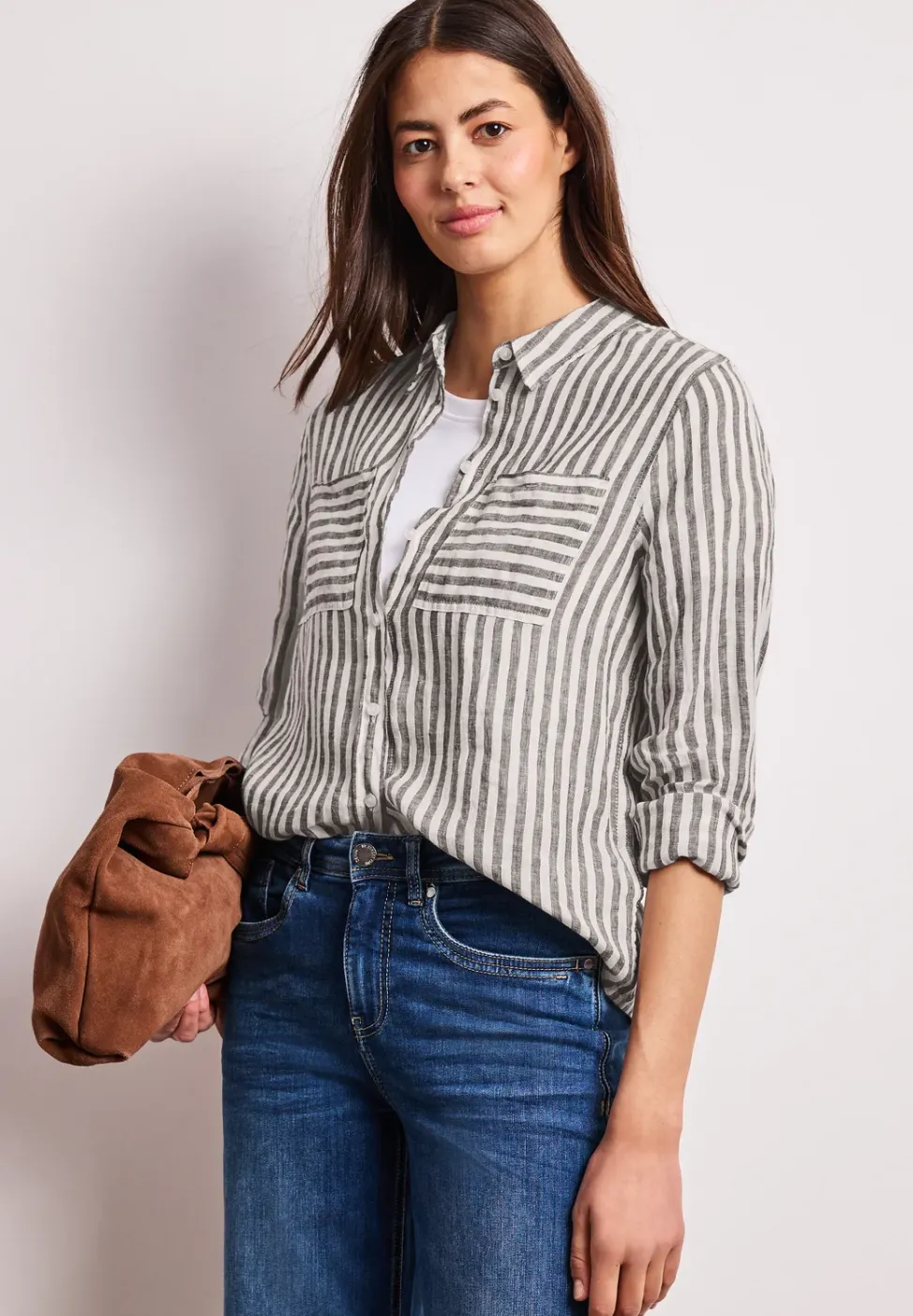 Chemise à manches longues en lin
