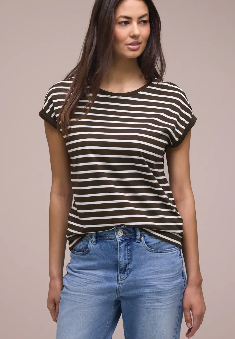Chemise à rayures dropped shoulder